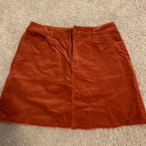 corduroy burnt orange skirt
